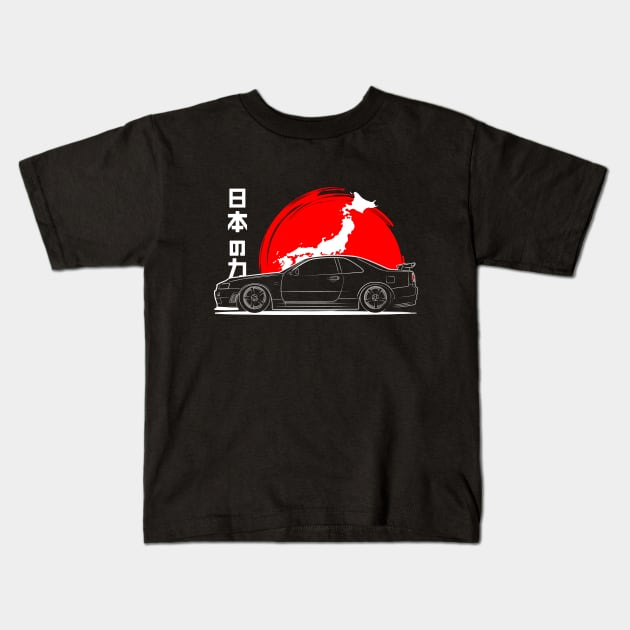 Skyline R34 Kids T-Shirt by turboosted